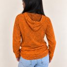 Burnt Orange kőmosott kapucnis felső - L - Nomad Sari