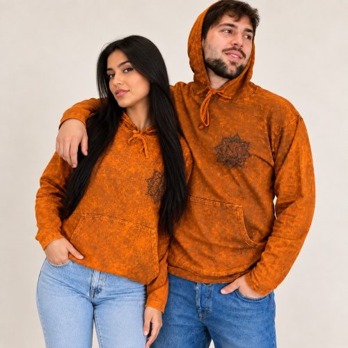 Burnt Orange kőmosott kapucnis felső - XL - Nomad Sari