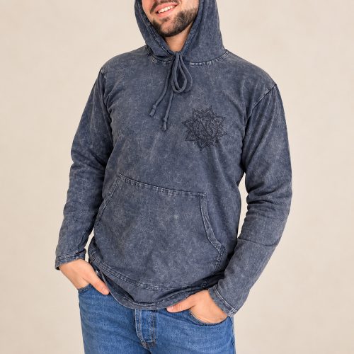 Dusty Lavender kőmosott kapucnis felső - M - Nomad Sari