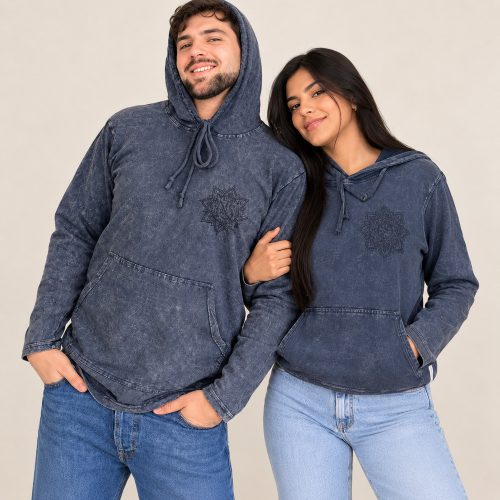 Dusty Lavender kőmosott kapucnis felső - M - Nomad Sari