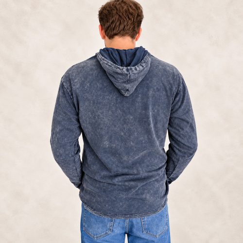 Dusty Lavender kőmosott kapucnis felső - M - Nomad Sari