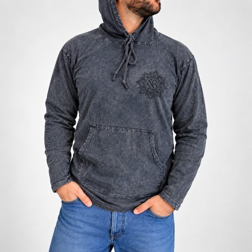 Dusty Lavender kőmosott kapucnis felső - M - Nomad Sari