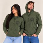 Vintage Teal kőmosott kapucnis felső - M - Nomad Sari