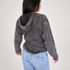 Grey REBEL kőmosott kapucnis felső - M - Nomad Sari