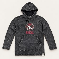 Grey REBEL kőmosott kapucnis felső - XL - Nomad Sari