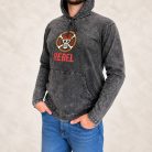 Grey REBEL kőmosott kapucnis felső - XL - Nomad Sari