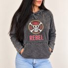 Grey REBEL kőmosott kapucnis felső - XL - Nomad Sari