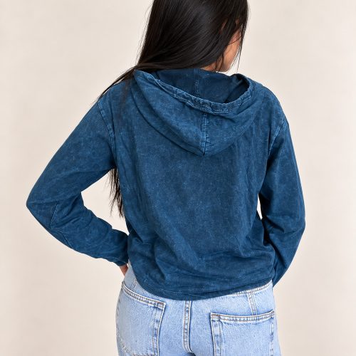 Blue Compass of Life kőmosott kapucnis felső - XL - Nomad Sari