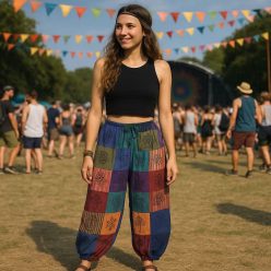 Nomad Sari pamut nadrág - lila tónusok - S-M méret