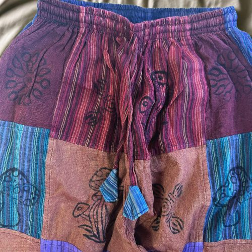 Nomad Sari pamut nadrág - lila tónusok - S-M méret