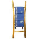 Indiai kézműves pamut pareó - kék-arany szemek - Nomad Sari