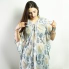 Indiai kézműves pamut kaftán - kézi festésű görög minták - Nomad Sari