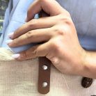 Indiai kézműves vászontáska bőr fülekkel - MANDALA - 54x34x24 cm