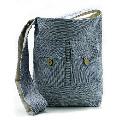 Pamut kézműves válltáska - DENIM - Ancient Wisdom