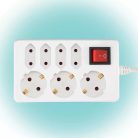7-es elosztó kapcsolóval 1,5 m kábel 250V 16A 3500W -  HOME