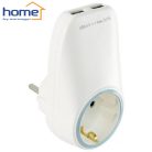 Fali földelt elosztó aljzat + 2x2.1A USB-A töltőaljzat - HOME