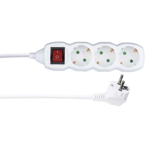 3-as elosztó kapcsolóval 250V 16A 1,5 m max. 3500W fehér - HOME