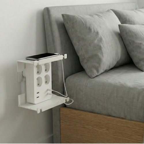 Fali elosztó tálcával - 4 földelt + 4 USB aljzat - 230V 16A 3680W -  HOME