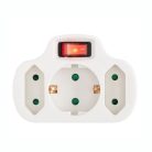 3-as fali elosztó  kapcsolóval 250V 16A 3500W -  HOME