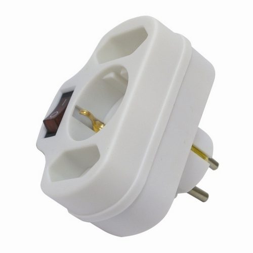 3-as fali elosztó  kapcsolóval 250V 16A 3500W -  HOME