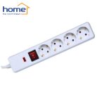 4-es túlfeszültségvédett elosztó főkapcsolóval 250V 16A 1,5 m max. 3500W fehér - HOME