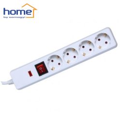   4-es túlfeszültségvédett elosztó főkapcsolóval 250V 16A 1,5 m max. 3500W fehér - HOME