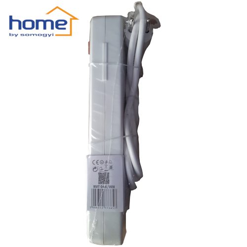 4-es túlfeszültségvédett elosztó főkapcsolóval 250V 16A 1,5 m max. 3500W fehér - HOME