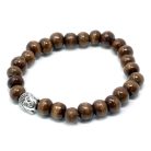 Fa gyöngy karkötő - Buddha - sötétbarna