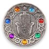 Füstölőtartó, alumínium - 7 Csakra Hamsa