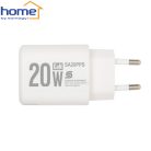 Hálózati USB gyorstöltő - USB-A + USB-C 20 W GaN - HOME