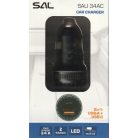 Autós szivargyújtós töltő - 2xUSB aljzattal - 12-24V 48W 3,4A - SAL