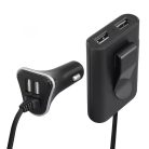 Autós szivargyújtós USB gyorstöltő 12-24V - 4xUSB aljzattal - 48W 2,4A - HOME