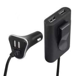   Autós szivargyújtós USB gyorstöltő 12-24V - 4xUSB aljzattal - 48W 2,4A - HOME