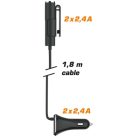 Autós szivargyújtós USB gyorstöltő 12-24V - 4xUSB aljzattal - 48W 2,4A - HOME