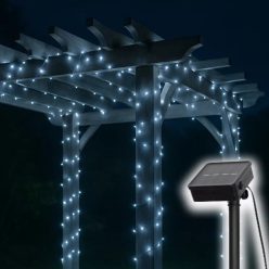 Szolár fényfüzér 7 m - 100 db hidegfehér LED - HOME