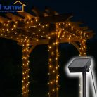 Szolár fényfüzér 7 m - 100 db melegfehér LED - HOME