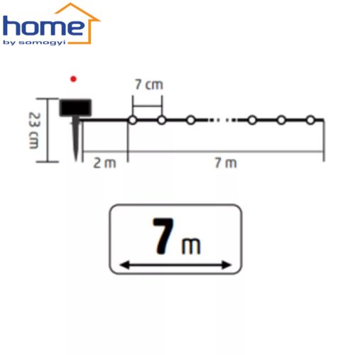 Szolár fényfüzér 7 m - 100 db melegfehér LED - HOME