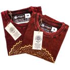 Kőmosott pamut póló - MANDALA - barna - S méret - NOMAD SARI