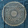 Kőmosott pamut póló - MANDALA - kék - S méret - NOMAD SARI