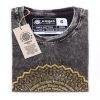 Kőmosott pamut póló - MANDALA - szürke - S méret - NOMAD SARI