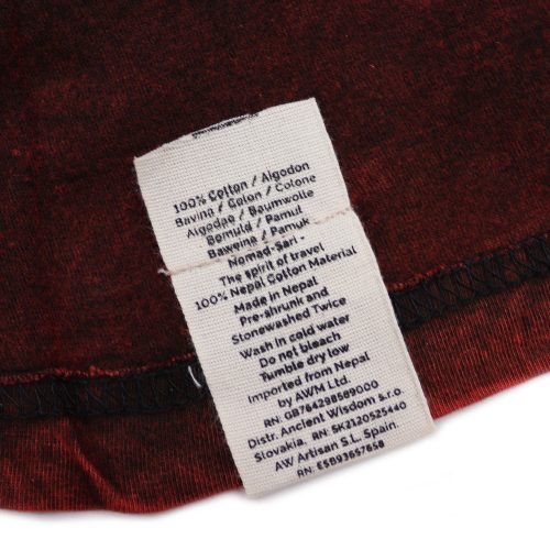 Kőmosott pamut póló - MANDALA - barna - M méret - NOMAD SARI