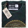Kőmosott pamut póló - MANDALA - zöld - L méret - NOMAD SARI