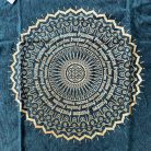 Kőmosott pamut póló - MANDALA - zöld - XL méret - NOMAD SARI