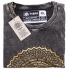 Kőmosott pamut póló - MANDALA - szürke - XL méret - NOMAD SARI
