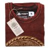 Kőmosott pamut póló - CSAKRA - barna - S méret - NOMAD SARI
