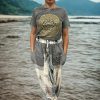 Kőmosott pamut póló - CSAKRA - szürke - S méret - NOMAD SARI