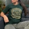 Kőmosott pamut póló - CSAKRA - zöld - XL méret - NOMAD SARI