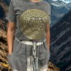 Kőmosott pamut póló - CSAKRA - szürke - XL méret - NOMAD SARI
