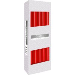 Kúpos mártott gyertya - 10 db - piros