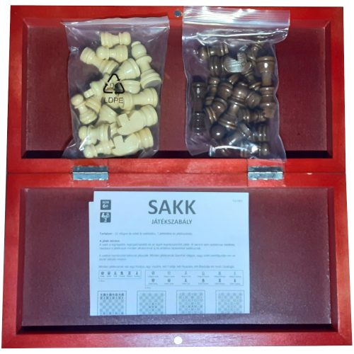 Sakk-készlet - 30x30 cm-es fa tábla, fa figurákkal - AMBASSADOR